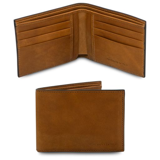Exclusive 2 Fold Leather Wallet for men Natural TL142553
