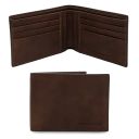 Exclusive 2 Fold Leather Wallet for men Dark Brown TL142553