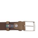 Ceinture élégante en Cuir Nubuck Perforé 35mm Taupe TL142535