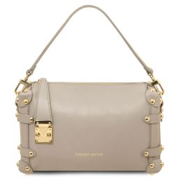 Praline Bolso a Mano en Piel Morbida Marrón topo claro TL142422