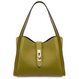 Soave Bolso a Mano en Piel Suave Verde TL142583