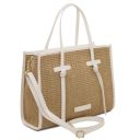 Frame Sac à Bandoulière en Raphia Blanc TL142566