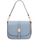 Nausica Sac Bandoulière en Cuir Bleu céleste TL141598