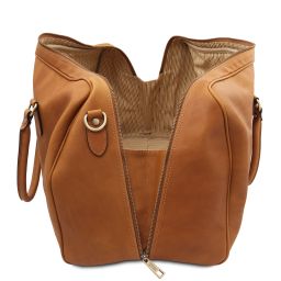 Lisbona Sac de Voyage en Cuir - Grand Modèle Naturel TL142557