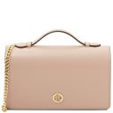 Opera Leather Clutch With Chain Strap Nude TL142505