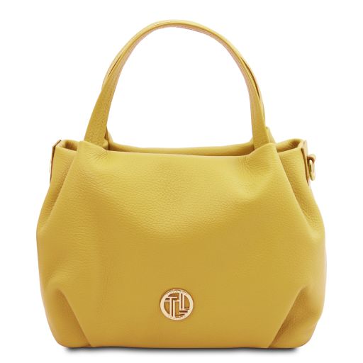 Nora Soft Leather Handbag Pastel yellow TL142372