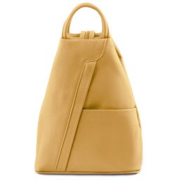 Shanghai Soft Leather Backpack Pastel yellow TL141881