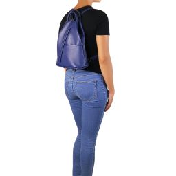 Shanghai Mochila en Piel Suave Denim TL141881