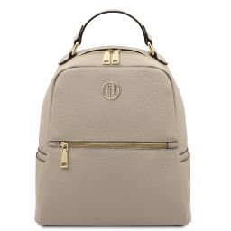 Prisma Soft Leather Backpack Light Taupe TL142483