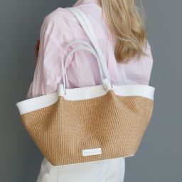 Soleil Raffia Shopping bag White TL142567
