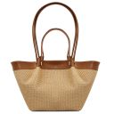 Soleil Borsa Shopping in Rafia Cognac TL142567