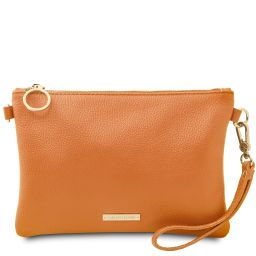 TL Bag Clutch aus Weichem Leder Apricot TL142029