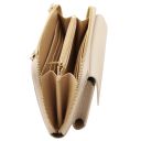 Urania Monedero/soporte Para Celular en Piel con Bandolera Beige TL142433