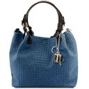 TL KeyLuck Bolso Shopping en Piel Imprimida Tejida Denim TL141573