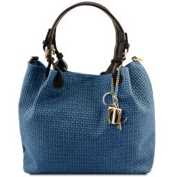TL KeyLuck Tasche aus Geprägtem Leder Denim TL141573