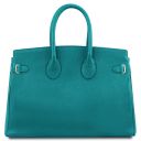 TL Bag Leather Handbag With Golden Hardware Turquoise TL141529