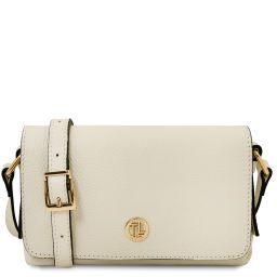 Biscuit Borsa a Tracolla in Pelle Morbida Beige TL142582