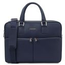 Treviso Borsa Porta Computer in Pelle Blu scuro TL142546