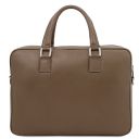 Treviso Leather Laptop Briefcase Dark Taupe TL142546