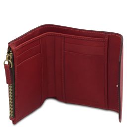 Elégant Portefeuille en Cuir Rouge TL142603