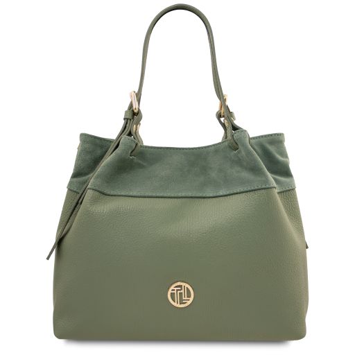 Diade Soft Leather Shopping bag Mint Green TL142587