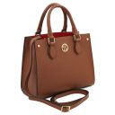 Croque Leather Handbag Cognac TL142565