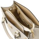 Croque Leather Handbag Beige TL142565