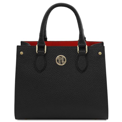 Croque Leather Handbag Black TL142565