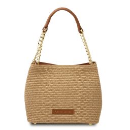 TL Bag Beuteltasche aus Raffia Cognac TL142208
