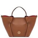 Bali Leather Shopping bag and Soft Leather Toiletry Case Cognac TL142610