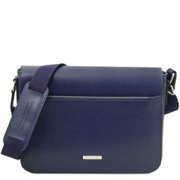 Messenger Saffiano-Leder Messenger-Tasche Dunkelblau TL142549