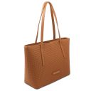 Dedalo Leder-Shopper mit Flechtprägung Cognac TL142578