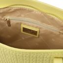 Dedalo Leder-Shopper mit Flechtprägung Pastell Gelb TL142578
