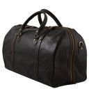 Berlin Travel Leather Duffle bag With Front Straps - Large Size Dark Brown TL1013