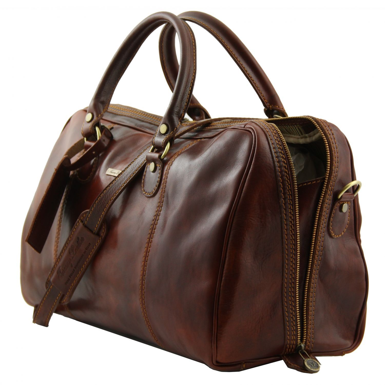 Paris Travel Leather Duffle bag Dark Brown TL1045