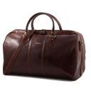 Lisbon Travel Leather Duffle bag Dark Brown TL10131