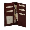 Exclusive Vertical 2 Fold Leather Wallet Brown TL140784