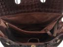 Erika Lady bag in Croco Look Leather - Large Size Черный TL140847