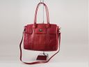 Eva Croco Look Leather Shoulder bag - Medium Size Red TL140923