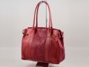Eva Croco Look Leather Shoulder bag - Medium Size Cognac TL140923