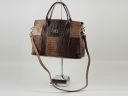 Eva Croco Look Leather Handbag - Small Size Black TL140924