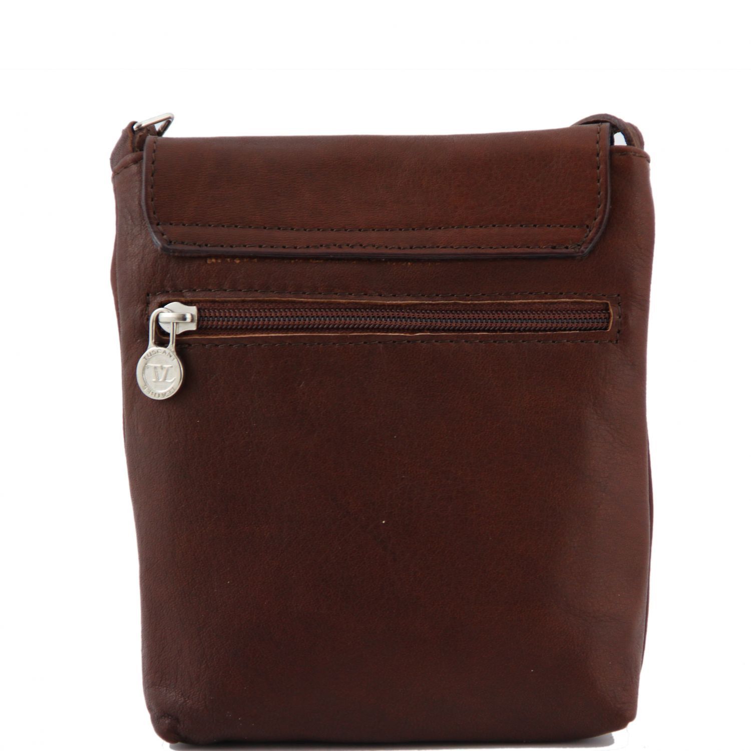 Sasha Unisex Soft Leather Shoulder bag Dark Brown TL140940