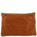 Audrey Clutch Leather Handbag - Large Size Cognac TL141033
