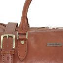 TL Travel Exclusive Leather Weekender Travel Bag With Buckles Dark Brown TL151102