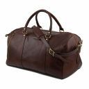TL Voyager Travel Leather Duffle bag - Large Size Dark Brown TL141217