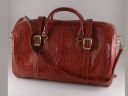 Berlin Croco Look Leather Travel bag - Large Size Brown TL140750