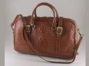 Berlin Croco Look Leather Travel bag - Small Size Коричневый TL140751