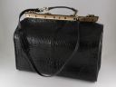 Madrid Croco Look Leather Travel bag - Small Size Black TL140753