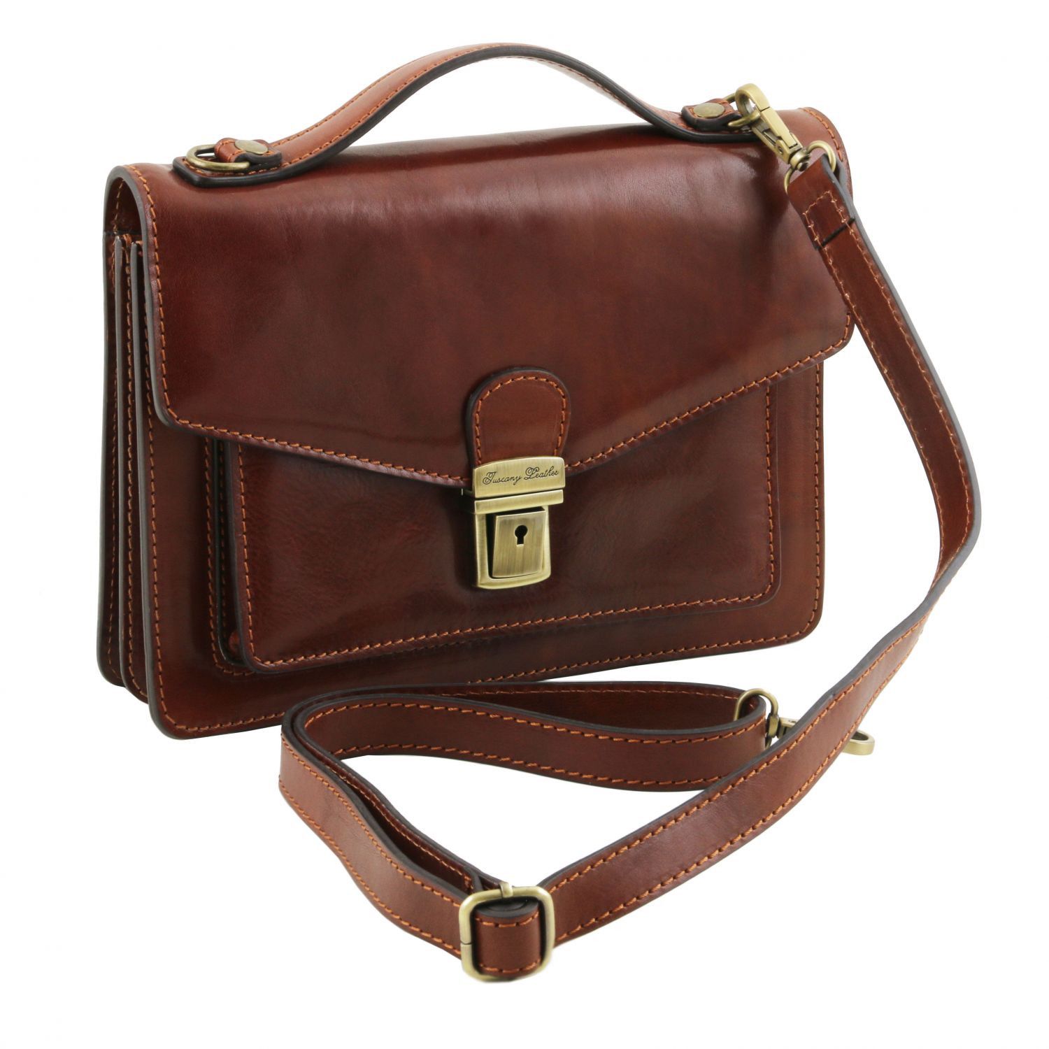 Eric Leather Crossbody Bag Dark Brown TL141443