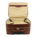Varsavia Two Compartments Leather Pilot Case With two Wheels Темно-коричневый TL141533